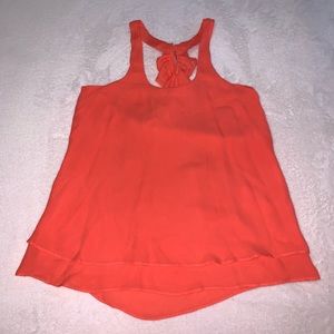 Parker Orange Tank Top with ruffled detailing